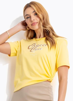 Colcci - Camiseta em Malha Amarelo - COLCCI