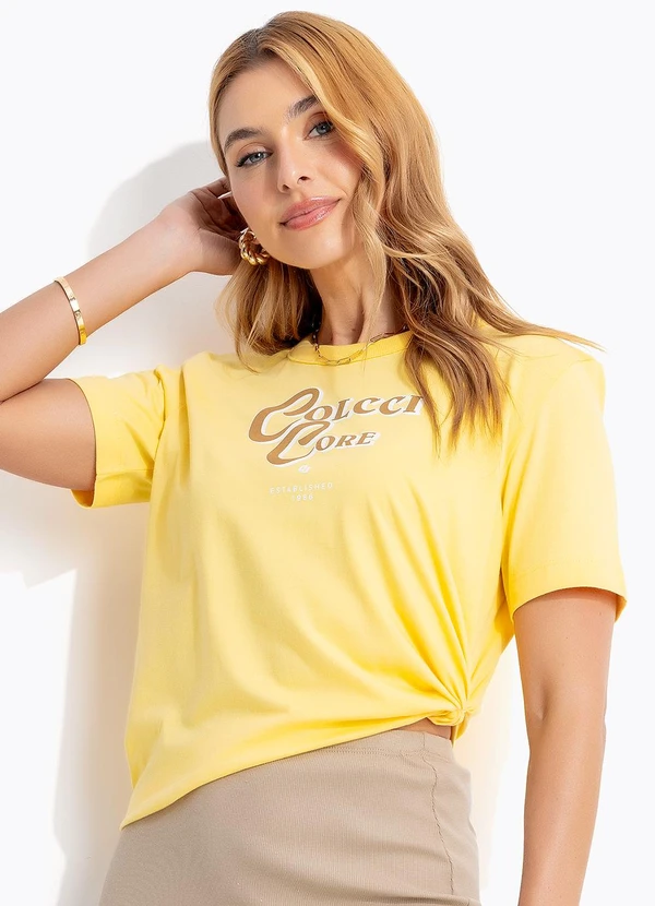 Colcci - Camiseta em Malha Amarelo 1