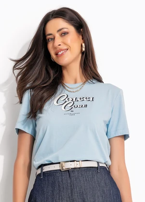 Colcci - Camiseta em Malha Azul - COLCCI