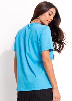 Colcci - Camiseta em Malha Azul - COLCCI