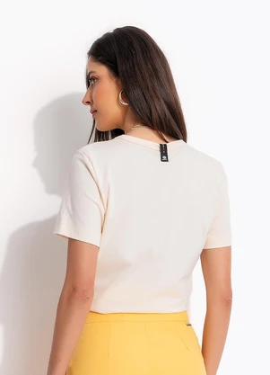 Colcci - Camiseta em Malha Bege - COLCCI