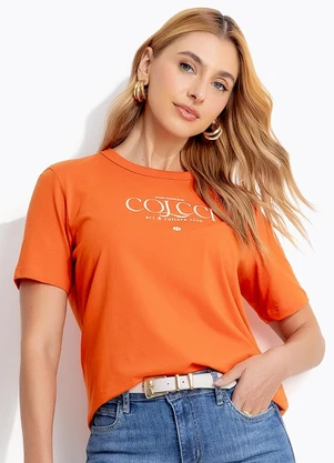Colcci - Camiseta em Malha Laranja - COLCCI