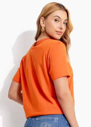 Colcci - Camiseta em Malha Laranja - COLCCI