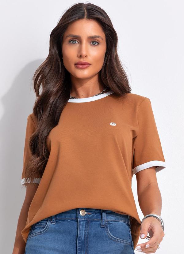Colcci - Camiseta em Malha Marrom