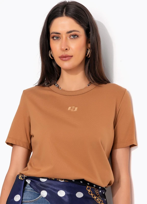 Colcci - Camiseta em Malha Marrom 4
