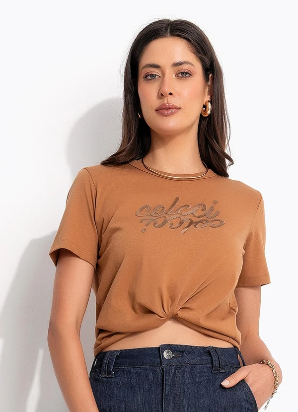 Colcci - Camiseta em Malha Marrom