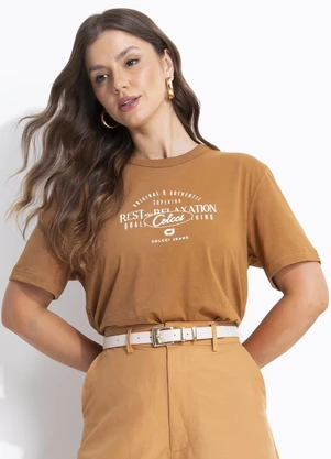 Colcci - Camiseta em Malha Marrom - COLCCI