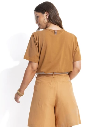 Colcci - Camiseta em Malha Marrom - COLCCI