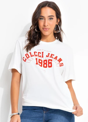 Colcci Jeans - Camiseta em Malha Off White - COLCCI JEANS