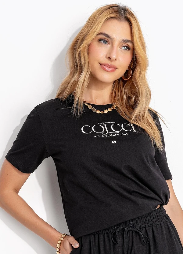 Colcci - Camiseta em Malha Preto