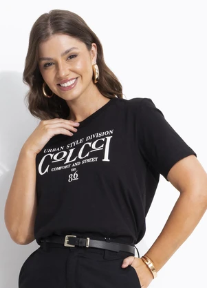 Colcci - Camiseta em Malha Preto - COLCCI
