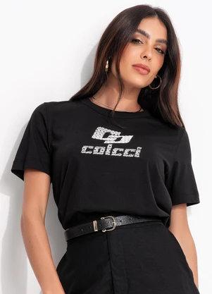 Colcci - Camiseta em Malha Preto - COLCCI