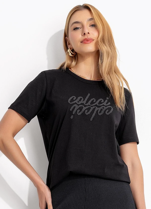 Colcci - Camiseta em Malha Preto
