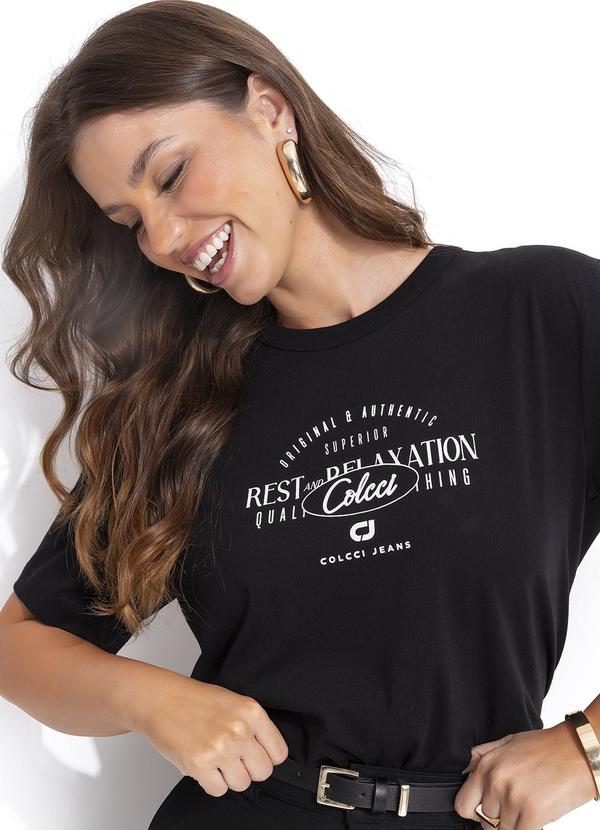 Colcci - Camiseta em Malha Preto