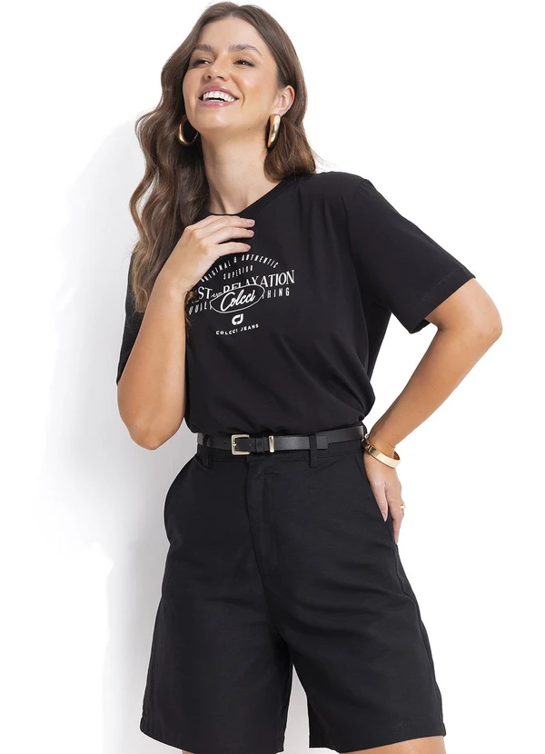 Colcci - Camiseta em Malha Preto 5