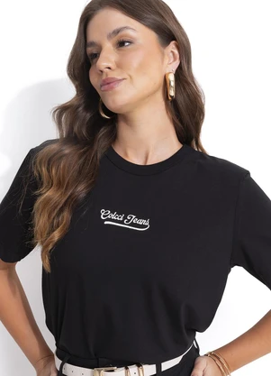 Colcci - Camiseta em Malha Preto - COLCCI