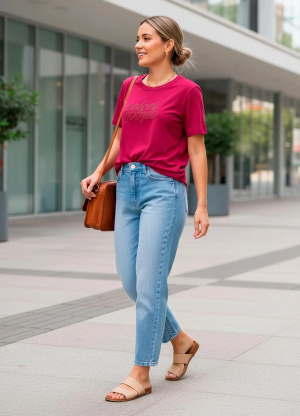 Colcci - Camiseta em Malha Rosa 3