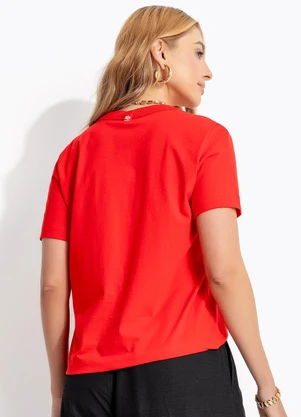 Colcci - Camiseta em Malha Vermelho - COLCCI