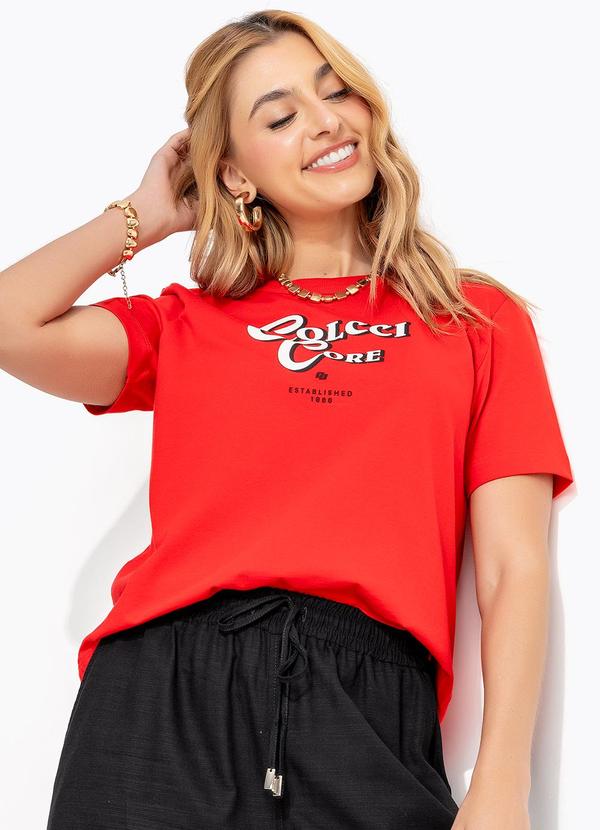 Colcci - Camiseta em Malha Vermelho