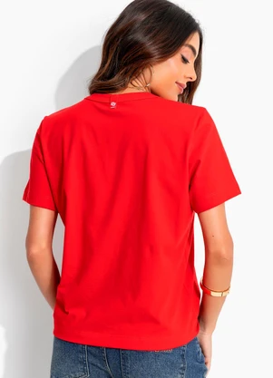 Colcci - Camiseta em Malha Vermelho - COLCCI