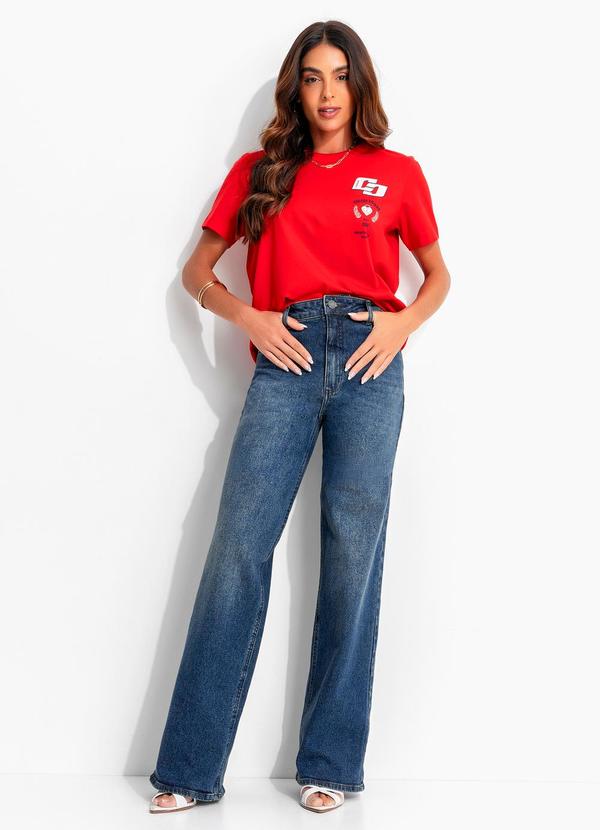 Colcci - Camiseta em Malha Vermelho
