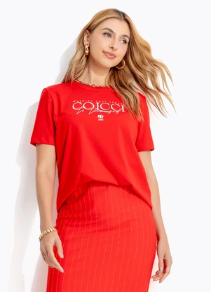 Colcci - Camiseta em Malha Vermelho - COLCCI