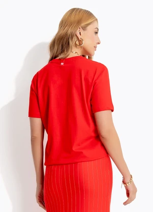 Colcci - Camiseta em Malha Vermelho - COLCCI
