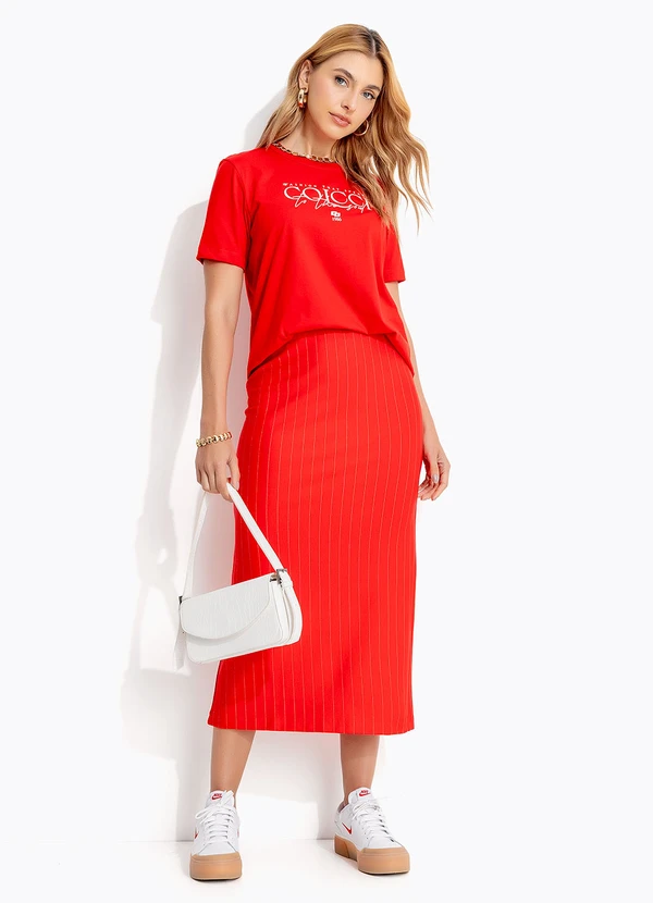 Colcci - Camiseta em Malha Vermelho 5