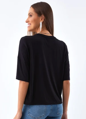 Colcci - Camiseta em Viscose Preto - COLCCI