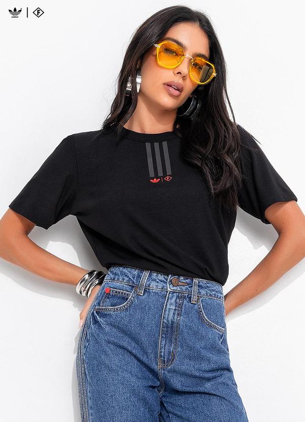 Forum Adidas - Camiseta em Viscose Preto