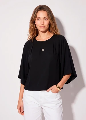 Colcci - Camiseta em Viscose Preto - COLCCI
