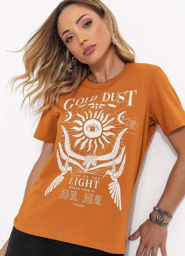 Colcci - Camiseta Estampada Amarelo