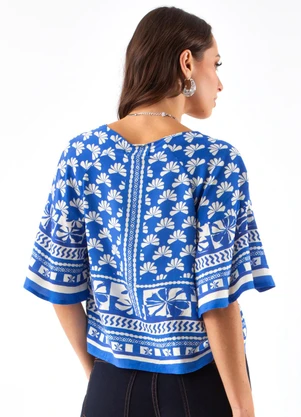 Colcci - Camiseta Estampada Azul - COLCCI