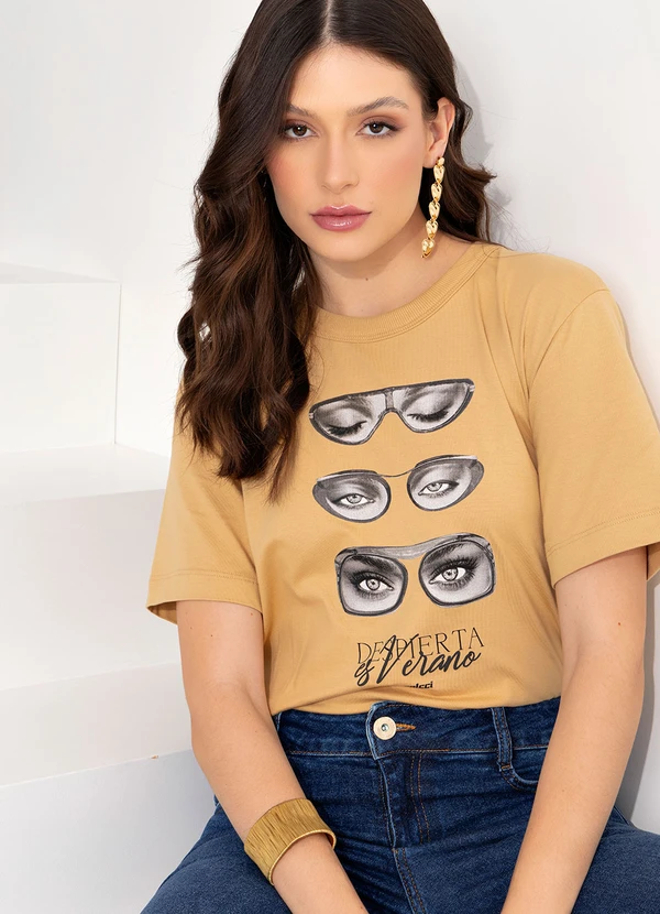 Colcci - Camiseta Estampada Bege 7