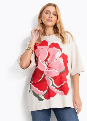 Colcci - Camiseta Estampada Bege - COLCCI