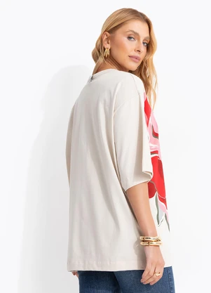 Colcci - Camiseta Estampada Bege - COLCCI