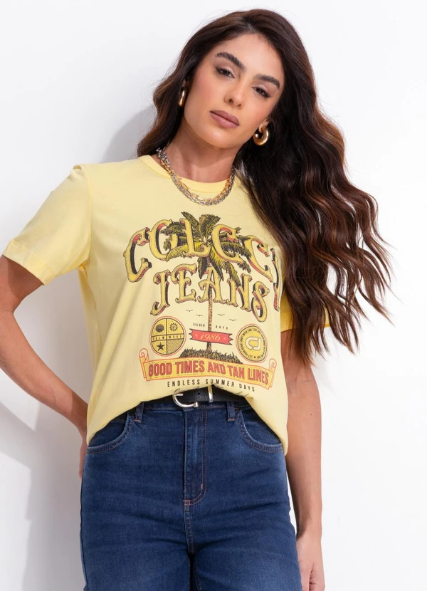 Colcci Jeans - Camiseta Estampada Cj Amarelo