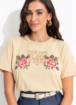 Colcci Jeans - Camiseta Estampada Cj Bege - COLCCI JEANS