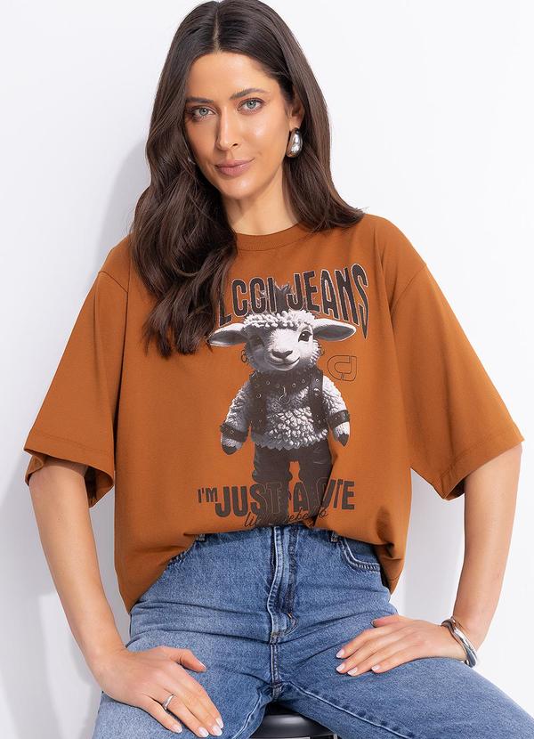 Colcci Jeans - Camiseta Estampada Cj Marrom