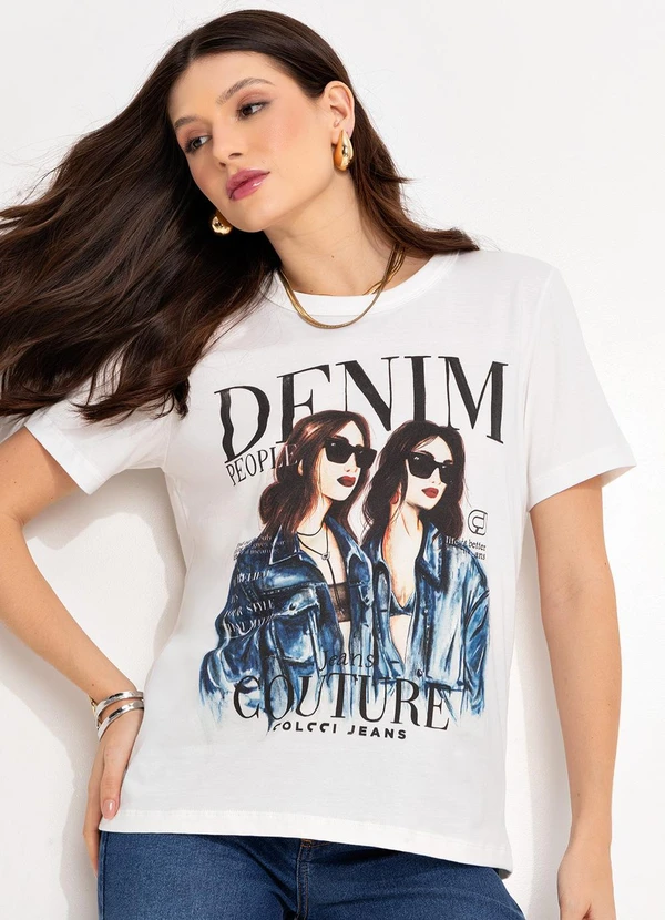 Colcci Jeans - Camiseta Estampada Cj Off White