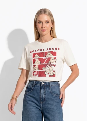 Colcci Jeans - Camiseta Estampada Cj Off White - COLCCI JEANS