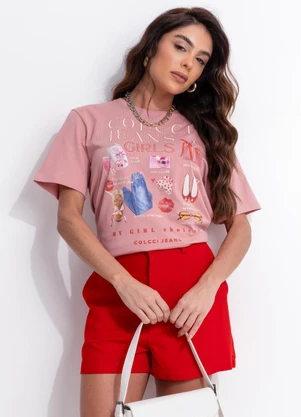 Colcci Jeans - Camiseta Estampada Cj Rosa - COLCCI JEANS