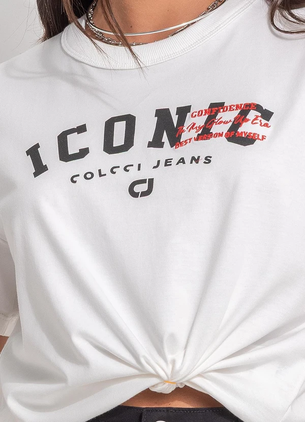 Colcci Jeans - Camiseta Estampada e Bordada Off White 4