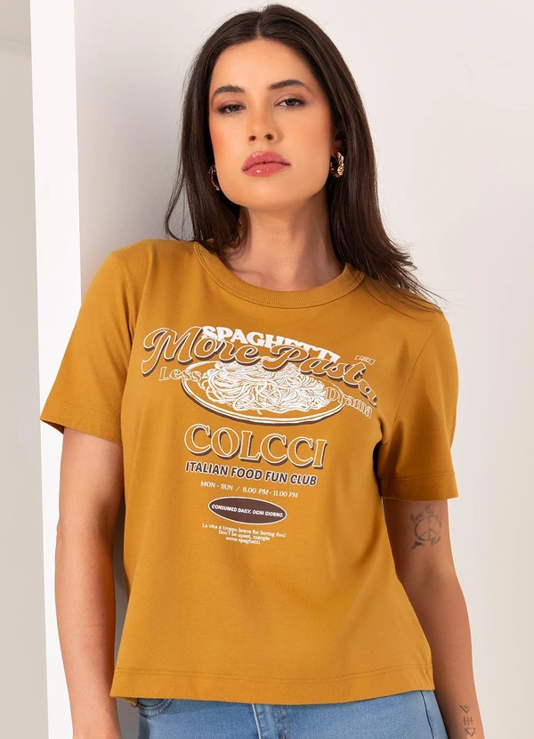 Colcci - Camiseta Estampada Marrom