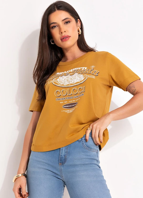 Colcci - Camiseta Estampada Marrom 3