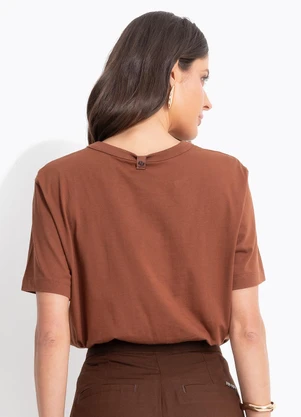 Colcci - Camiseta Estampada Marrom - COLCCI