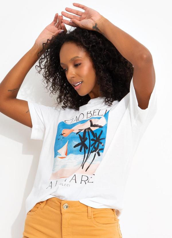 Colcci - Camiseta Estampada Off White