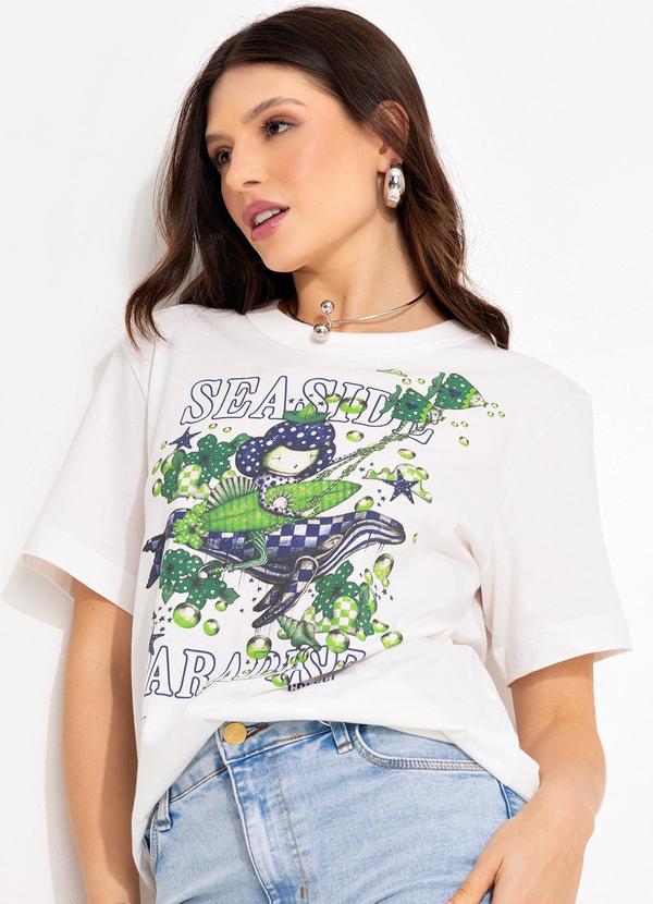 Colcci - Camiseta Estampada Off White