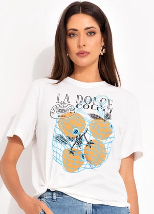 Colcci - Camiseta Estampada Off White - COLCCI