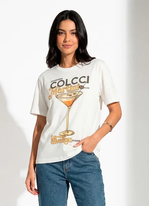 Colcci - Camiseta Estampada Off White - COLCCI